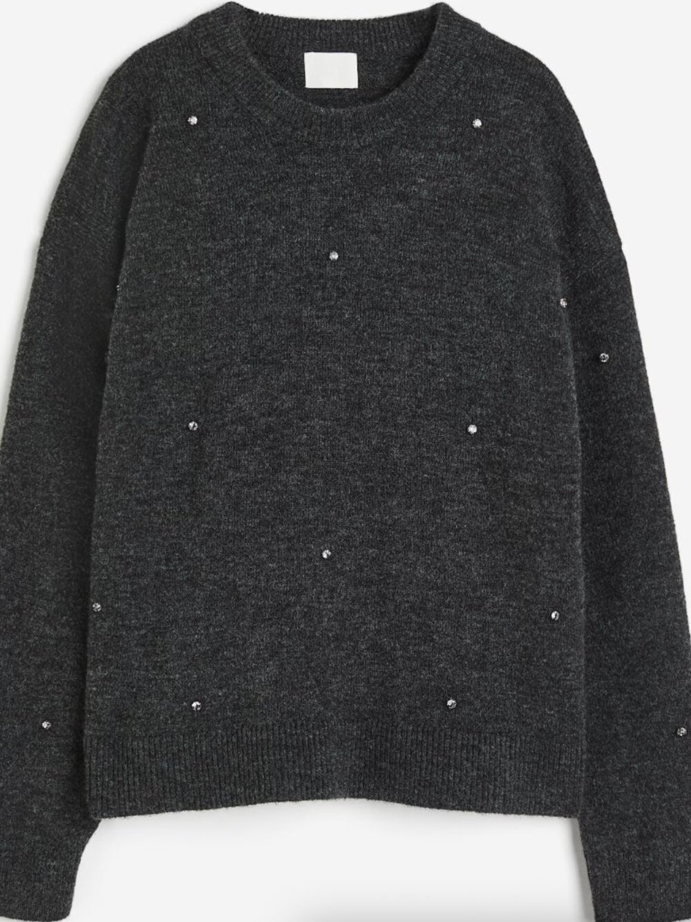 NWT H&M Women’s Dark Gray Beaded Sweater - Medium